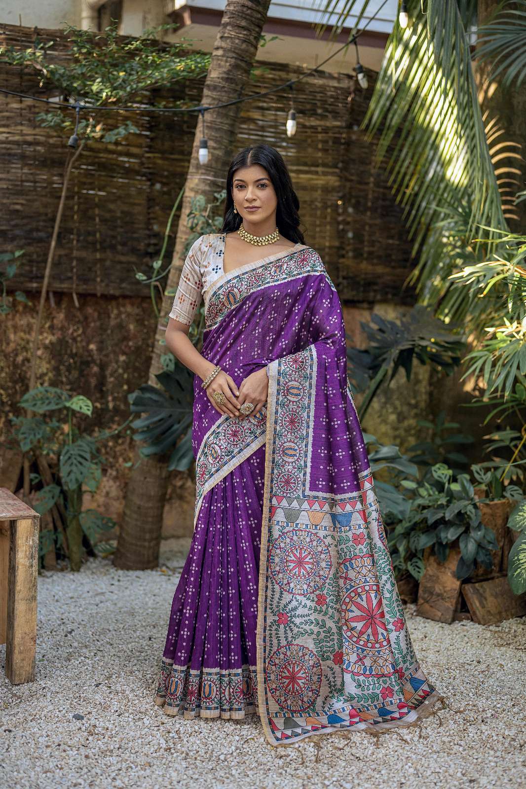  Madhubani Beautiful Stylish Fancy Colorful Party Wear & Occasional Wear Soft Sarees At Wholesale Price