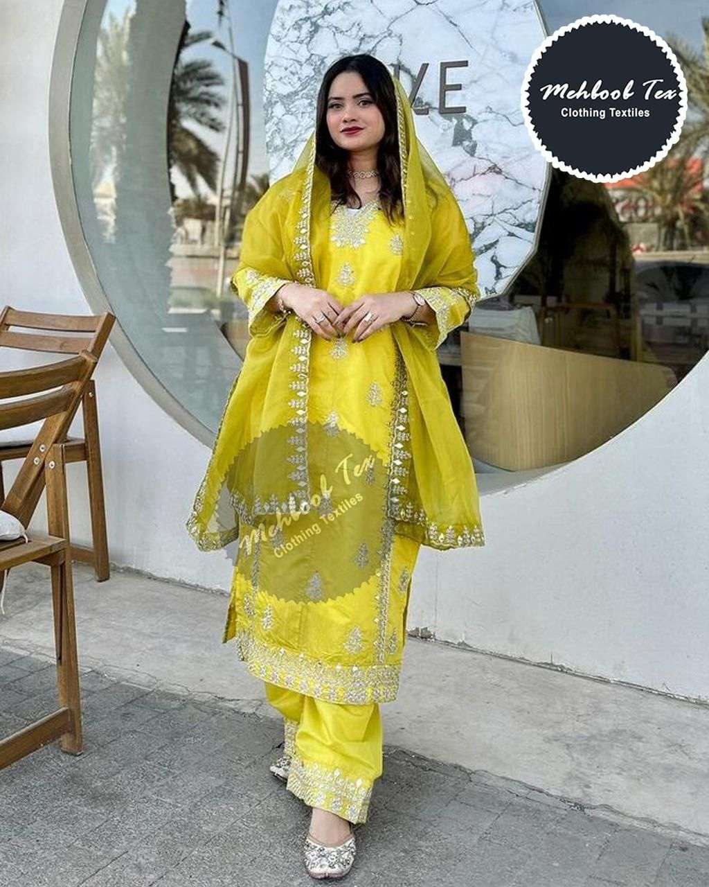 heavy chinon silk with embroidery 7 mm sequence & coding dori work with full sleeves with fancy latkan & tassels